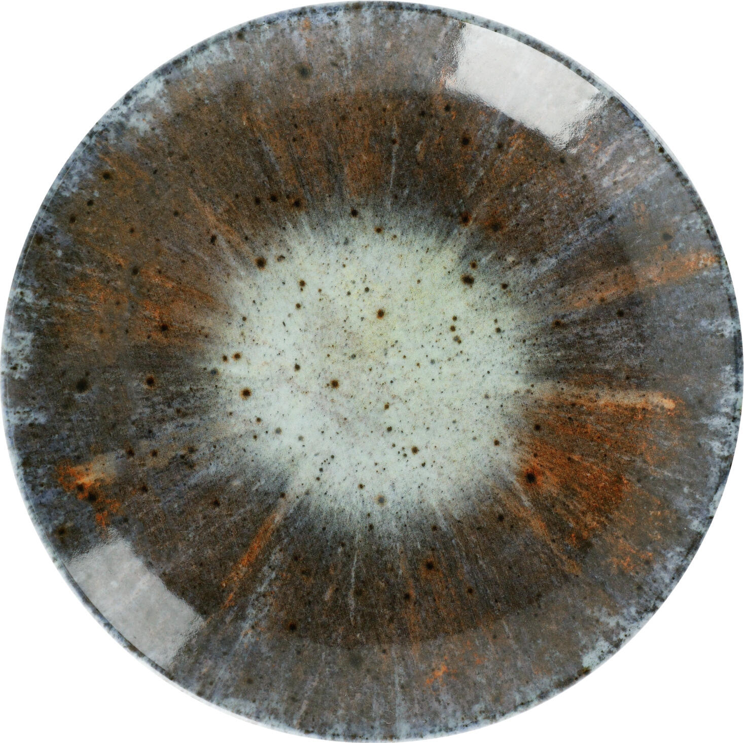 Set farfurii de porțelan LUSINI Saturnus, 6 piese, 24.5 cm, Imprimare Digitală Planetară, Compatibile cu Mașina de Spălat Vase și Cuptorul cu Microunde, Rotunde