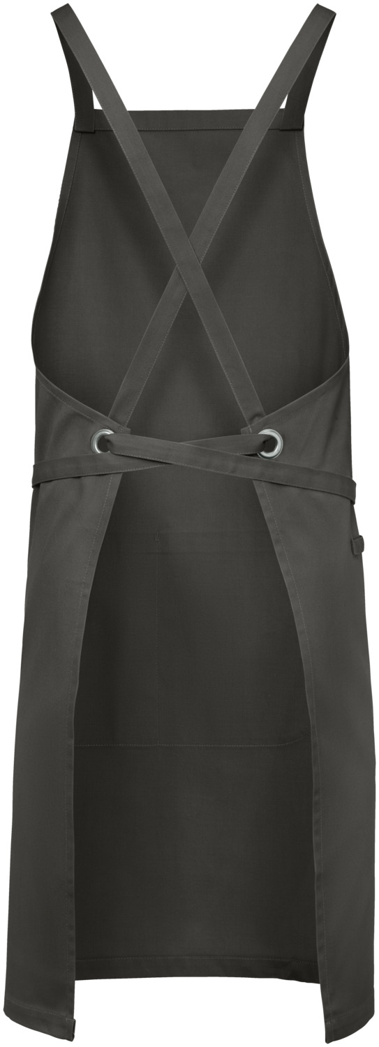 Jobeline Botero Bib Apron, gray-brown, 88x100 cm, 65% Polyester 35% Cotton, 200 g/m², Crossed Back Straps, Tablet Pocket, Pen Tab, Washable at 60°C