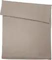 Husa pentru plapuma LUSINI Solutions GmbH Tokio, 100% bumbac Mako-Satin, 260x240 cm, Taupe, Inchidere Hotel, OEKO-TEX Standard 100, Mercerizata