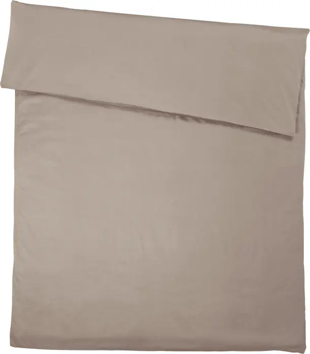 Husa pentru plapuma LUSINI Solutions GmbH Tokio, 100% bumbac Mako-Satin, 260x240 cm, Taupe, Inchidere Hotel, OEKO-TEX Standard 100, Mercerizata
