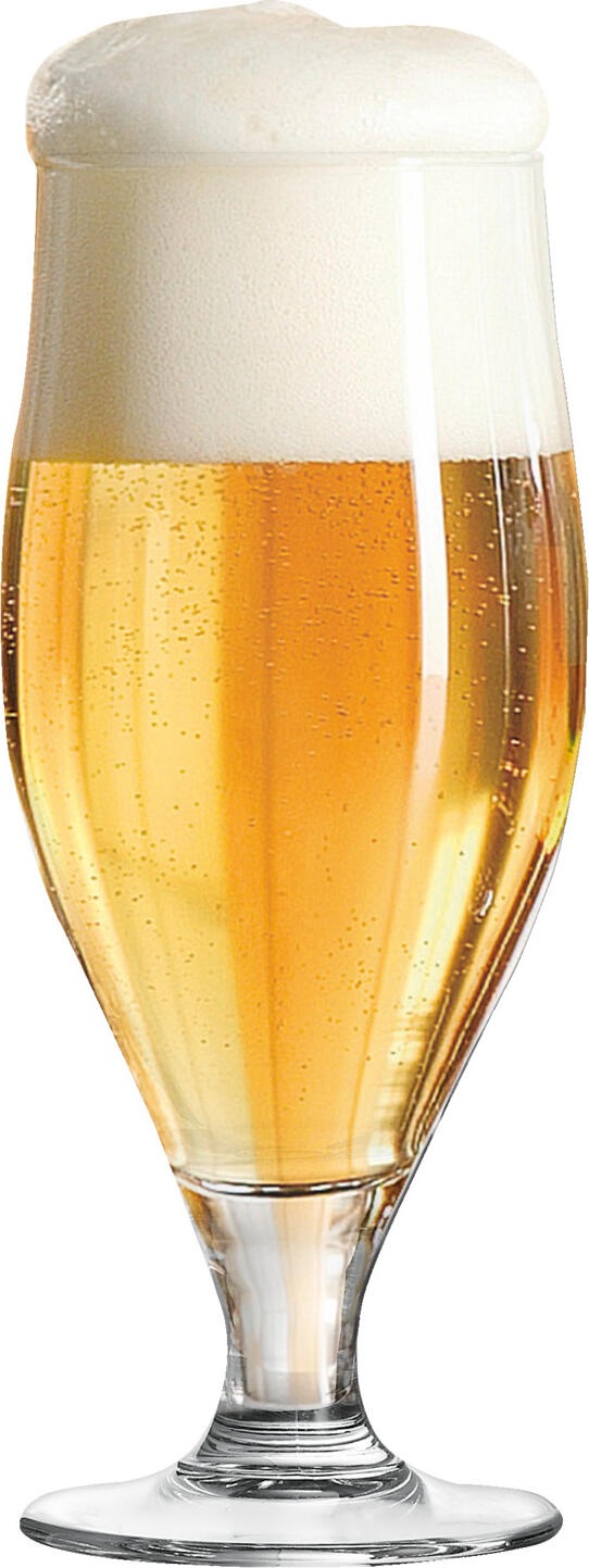 Set de 6 pahare de bere ARC Cervoise, pahare tip Pilsner Tulip 380 ml, inaltime 179 mm, diametru 73 mm, cu linie de umplere integrata, sticla transparenta, rezistente la masina de spalat vase