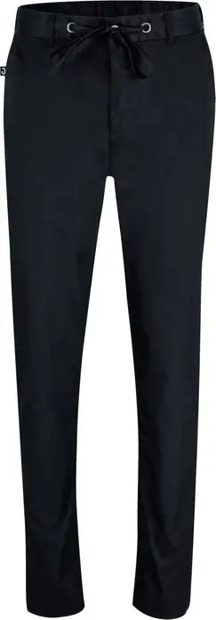 Jobeline Move Men's Chef Trousers, Breathable Cotton-Polyester Blend, Stretch Waistband with Drawstring, Tapered Leg, Black, Size 52