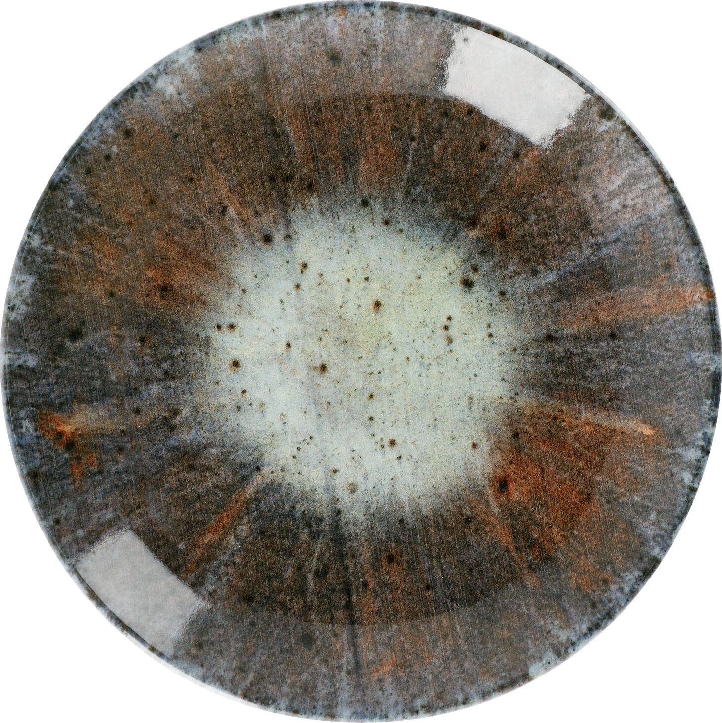 LUSINI Saturnus Porcelain Plate Set, 6 pieces, 20.5 cm (Ø), Planetary Digital Print, Dishwasher and Microwave Safe, Round