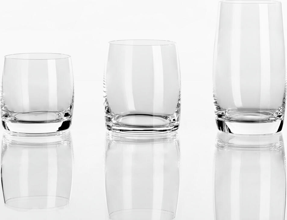 VEGA Erika Crystal Water Glasses, 230 ml Universal Glass, Transparent, Dishwasher Safe, Set of 6