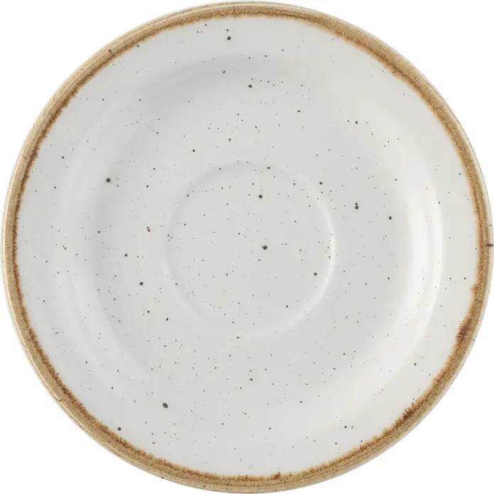Блюдца из фарфора Churchill Stonecast Barley White, 15 см круглые, супервитрифицированные, ручная отделка в рустикальном стиле, набор из 12 предметов
