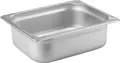 Pulsiva GN Container 1/2 Profi, 5.8L Gastronorm Pan, 18/0 Chrome Stainless Steel, 32.7x26.5x10cm, Heat-Resistant, Dishwasher-Safe, Matt Polished