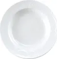 Pulsiva Sinfonie Deep Plate Set of 6, White Porcelain, 22 cm Diameter, 285 ml Volume, Elegant Relief Rim, Dishwasher and Microwave Safe