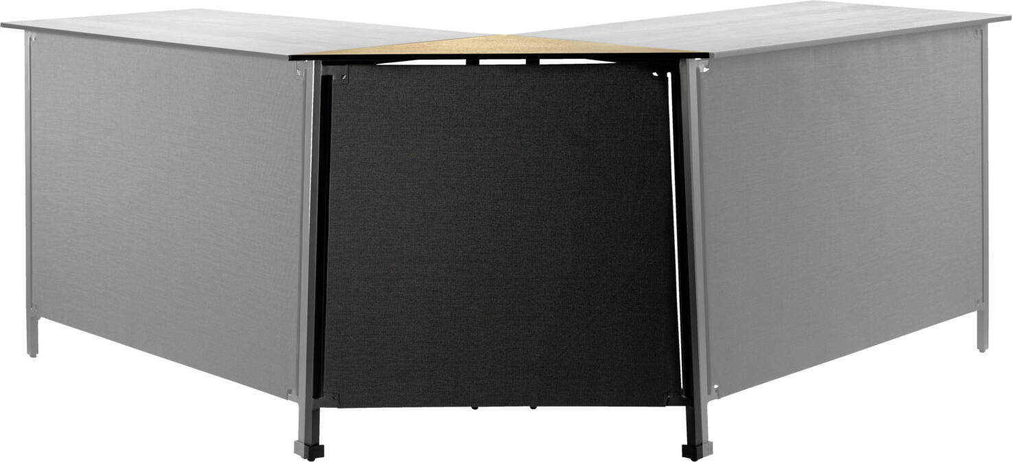 VEGA Baruba Outdoor Table Corner Element, HPL Oak Natural Top, Anthracite Powder-Coated Aluminum Base, 87x43x89 cm, Weatherproof, Foldable