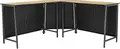 VEGA Baruba Outdoor Table Corner Element, HPL Oak Natural Top, Anthracite Powder-Coated Aluminum Base, 87x43x89 cm, Weatherproof, Foldable
