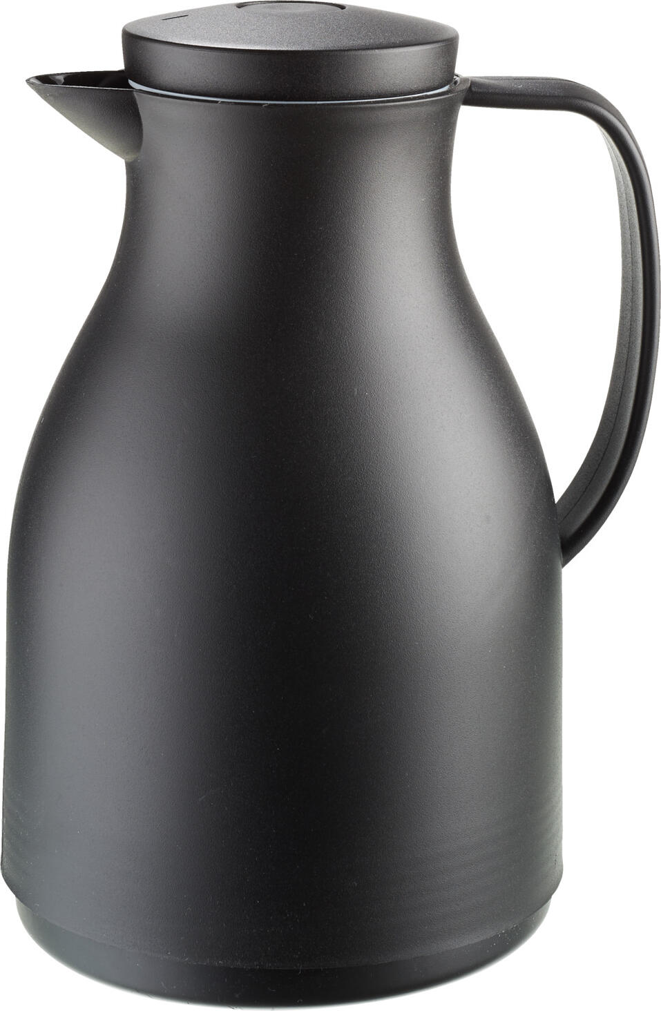 Pulsiva Practice Vacuum Thermos Flask 1L, Black, Double-walled Glass Insert, Polypropylene Body, Push Button Screw Cap