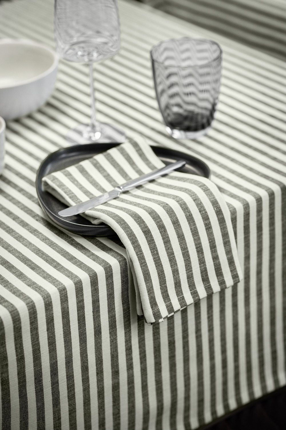 Servete Textile LUSINI Glava, Set de 6 piese, 100% Bumbac, 50x50 cm, Model Răițe Bicolor Aspect In, Certificare OEKO-TEX Standard 100, Textură Rezistentă