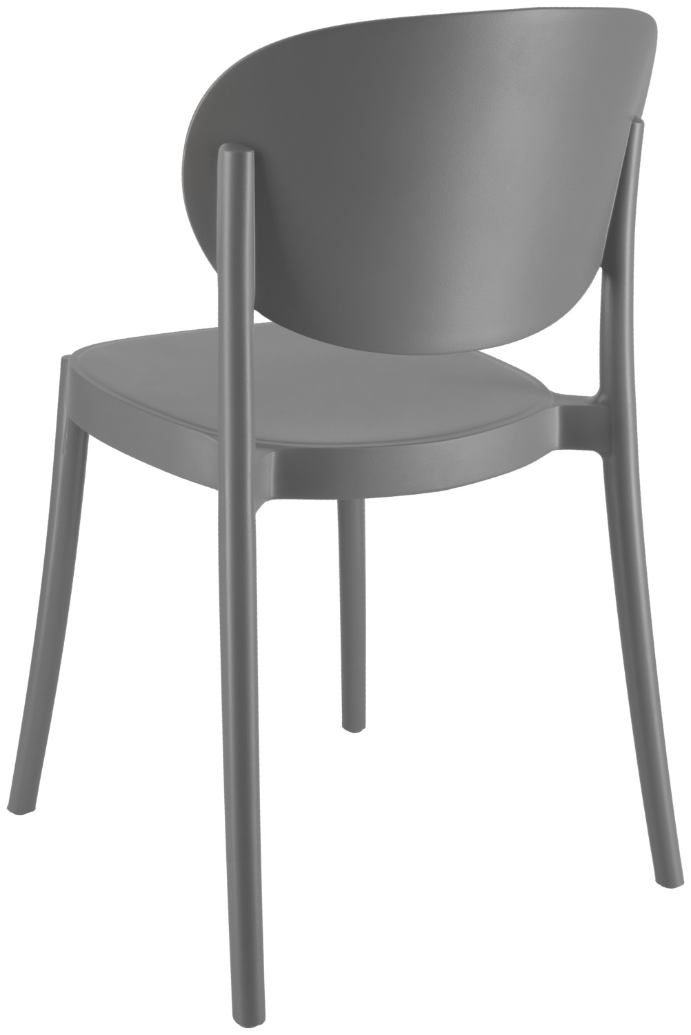 PULSIVA Neo Plastic Chair Set of 2, Glass Fibre-Reinforced Polypropylene, Stackable, UV-Resistant, Weatherproof, Anthracite, 48x50x79 cm