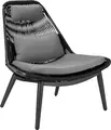 Șezlong LUSINI Ondaro pentru exterior, cadru din aluminiu vopsit electrostatic, șezut din răsad plastic, antracit, 93x85x99.5 cm, rezistent la UV