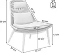 Șezlong LUSINI Ondaro pentru exterior, cadru din aluminiu vopsit electrostatic, șezut din răsad plastic, antracit, 93x85x99.5 cm, rezistent la UV