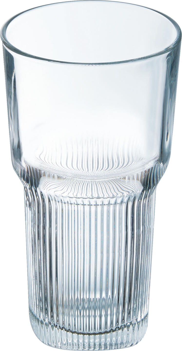 Pahare pentru Long Drink Arcoroc Starline, 310 ml, 140 mm, Sticla Temperata Stivuibile cu Caneluri Verticale, Vesela Profesionala HORECA, Set de 6 piese