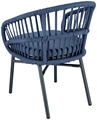VEGA LUSINI Pina Outdoor Chair Set of 2, Blue, Powder-Coated Aluminum Frame, Rope Wickerwork, Stackable Weatherproof Garden Chairs with Washable Cushions