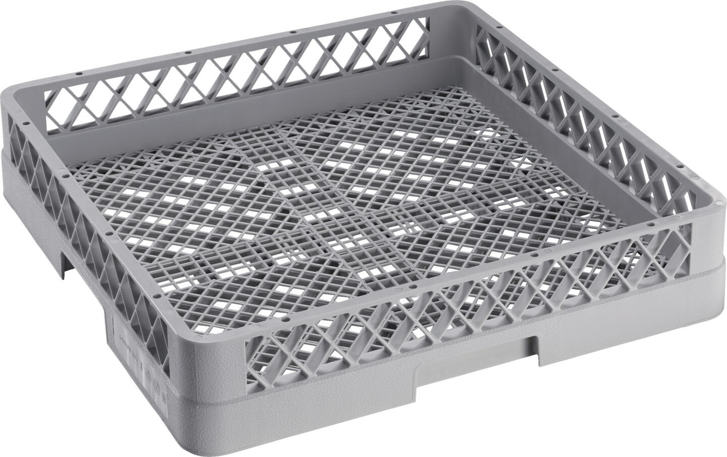 PULSIVA LUSINI Solutions GmbH Dishwasher basket Universal for cutlery Spülkorb Universal feinmaschig Dishwasher basket Universal for cutlery; 50x50x10 cm (WxDxH); grey Spülkorb Universal feinmaschig; 50x50x10 cm (BxTxH); grau Sturdy plastic dishwasher basket, suitable for all commercial dishwashers. Reinforced base for heavy weights and equipped with recessed grips. Stacking lugs facilitate safe stacking. External dimensions for all baskets 50x50 cm. Suitable for industrial dishwashers. Stabiler Spülkorb aus Kunststoff, passend für alle gewerblichen Spülmaschinen. Verstärkter Boden für große Gewichte und mit Griffmulden ausgestattet. Stapelnocken erleichtern das sichere Stapeln. Außenmaß bei allen Körben 50x50 cm. Gastrospülmaschinengeeignet.