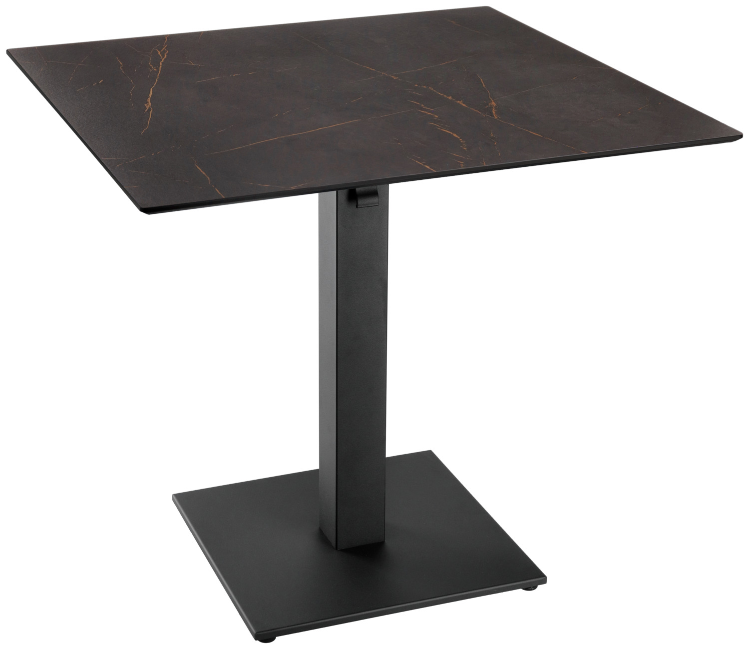 VEGA Lift square Outdoor HPL Table Top, 60x60 cm, Compact Laminate, Weatherproof and Scratch-resistant, Black/Brown