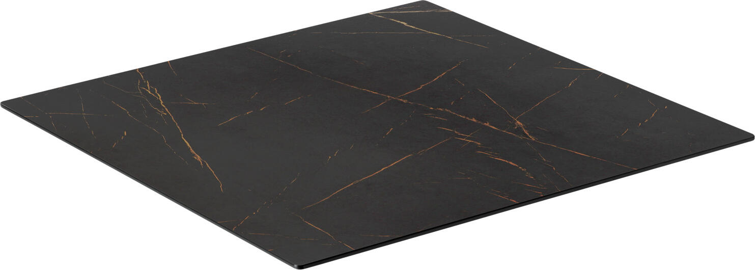 VEGA Lift square Outdoor HPL Table Top, 60x60 cm, Compact Laminate, Weatherproof and Scratch-resistant, Black/Brown
