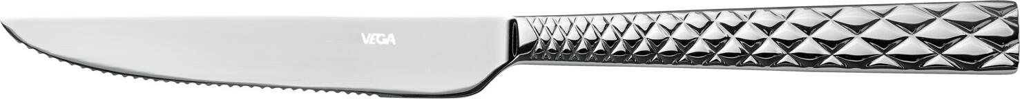 Vega Brilio Pizza Steak Knife Set of 12, Stainless Steel 13/0, Mirror Polished, 23.9 cm, Silver
