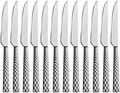 Vega Brilio Pizza Steak Knife Set of 12, Stainless Steel 13/0, Mirror Polished, 23.9 cm, Silver