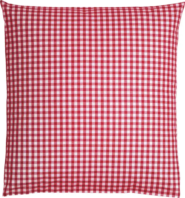 LUSINI Tux Pillow Cover, 100% Mercerized Cotton Renforce, Traditional Check Plaid, Hotel Closure, 40x40 cm, Red, OEKO-TEX Standard 100