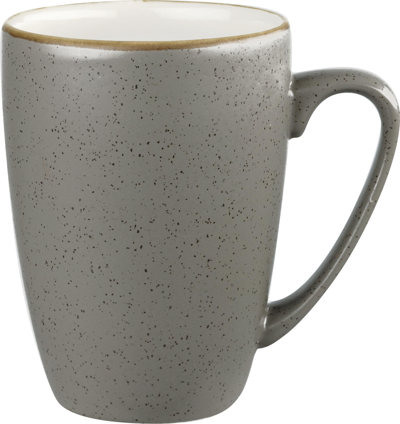 Churchill Stonecast Vitrified China Mug, Grey, 340ml, Hand-Decorated Speckled Rustic Style Coffee Tea Cup for Professional Hospitality
