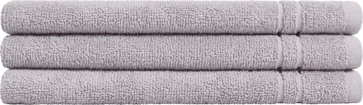 LUSINI Solutions GmbH Dina Face Towels, 100% Cotton Twisted Terry, 30x50 cm, Light-Grey, OEKO-TEX Standard 100, Set of 5 Pieces