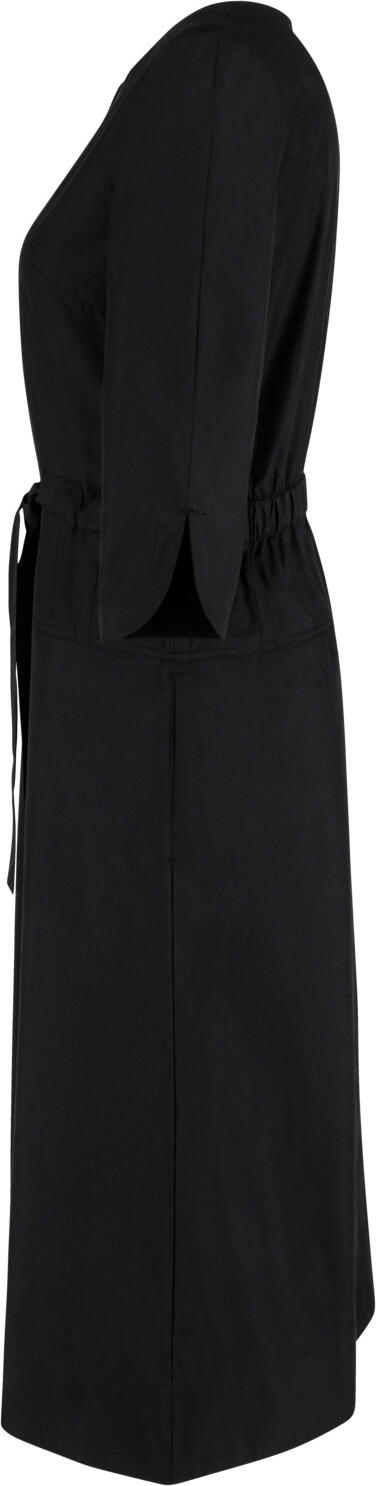 Jobeline Pippa Women's Professional Dress, Size 42, Cotton-Polyester Blend, Straight Cut with Midi A-line Skirt, 3/4 Sleeves, Adjustable Waist, Black