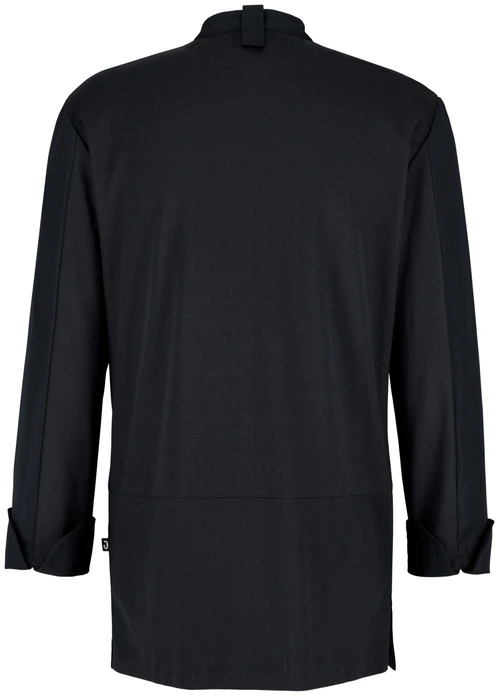 Jobeline Raphael Men's Chef Jacket, Black, Size 52, Slim Fit, 65% Polyester 35% Cotton, Breathable Pique Back, Concealed Snap Buttons, 150 g/m², All season