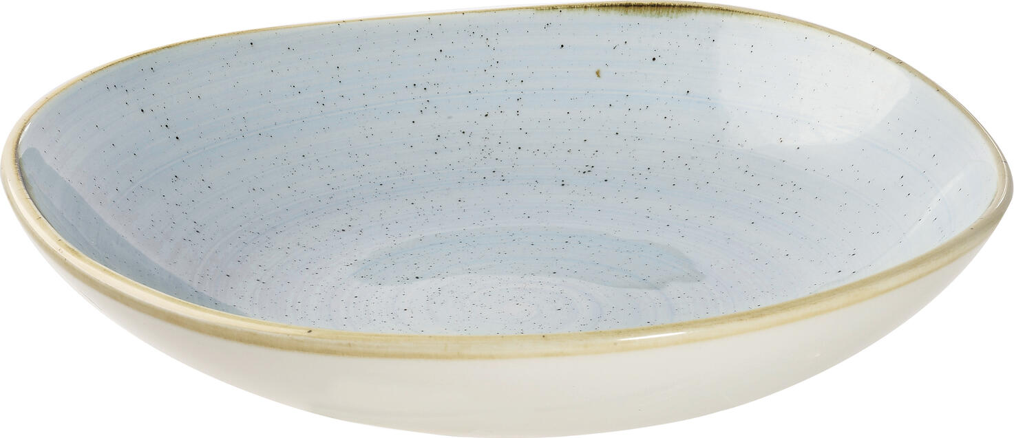 Set de 12 farfurii adânci Churchill Stonecast Organic, porțelan Duck Egg, 25.3 cm, 1100 ml, finisaj rustic pictat manual, rezistente la cuptorul cu microunde și mașina de spălat vase