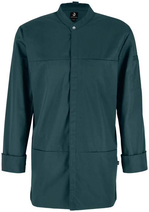 Jobeline Raphael Men's Long-Sleeved Chef Jacket, 65% Polyester 35% Cotton, Breathable Pique Back, Concealed Snap Buttons, OEKO-TEX Certified
