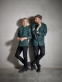 Jobeline Raphael Men's Chef Jacket, Long-Sleeved Service Jacket, Polyester-Cotton Piqué, Breathable Back, Petrol Green, Size 56