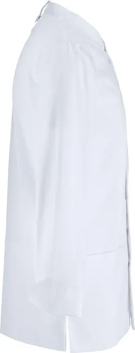 Jobeline Raphael Men's Long-Sleeved Chef Jacket, 65% Polyester 35% Cotton Pique Back, Concealed Snap Buttons, Chest and Arm Pockets, White, Size 54
