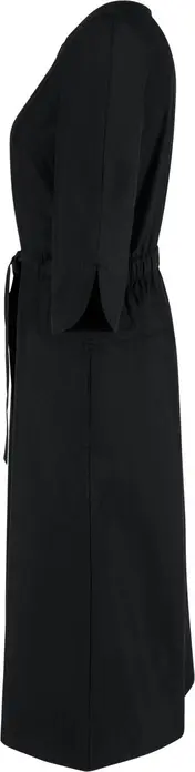 Jobeline Pippa Women's Professional Dress, Size 40, Cotton-Polyester Blend, Straight Cut with Midi A-line Skirt, 3/4 Sleeves, Adjustable Waist, Black