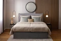 LUSINI Solutions GmbH Tux Pillow Cover, 80x80 cm, 100% Cotton Renforce, Sand Beige Plaid Pattern, Hotel Closure, OEKO-TEX Standard 100