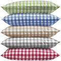LUSINI Solutions GmbH Tux Pillow Cover, 80x80 cm, 100% Cotton Renforce, Sand Beige Plaid Pattern, Hotel Closure, OEKO-TEX Standard 100