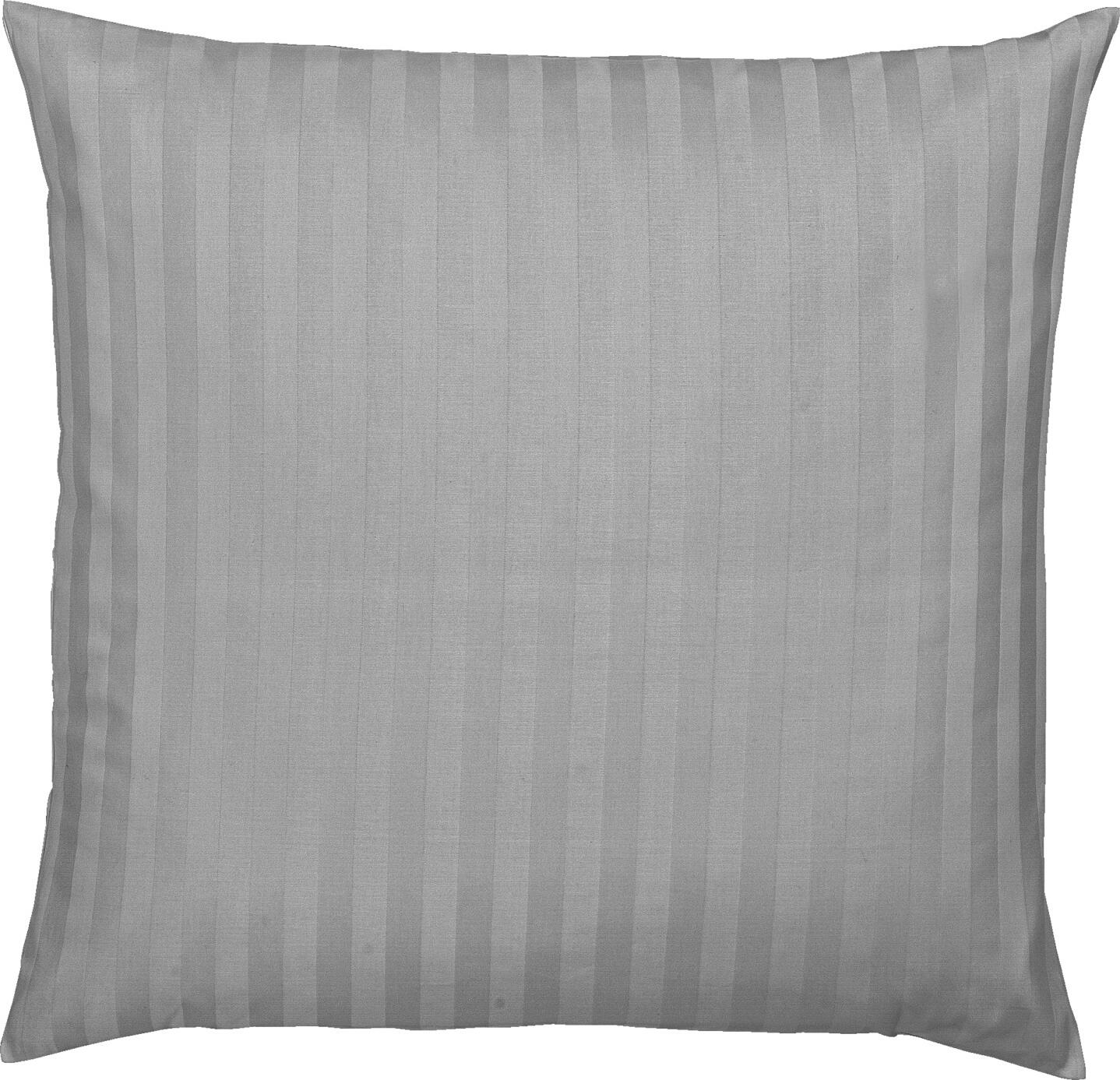LUSINI Solutions GmbH Rom-Meran Pillow Cover, 40x40 cm, 100% Mercerized Cotton Damask, 200 TC, Grey Classic Stripe Pattern, Hotel Closure