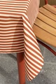 LUSINI Valiano Outdoor Rectangular Tablecloth, 130x170 cm, Red/White Striped, Stain-Resistant Acrylic Coated Blended Fabric, UV Resistant, OEKO-TEX