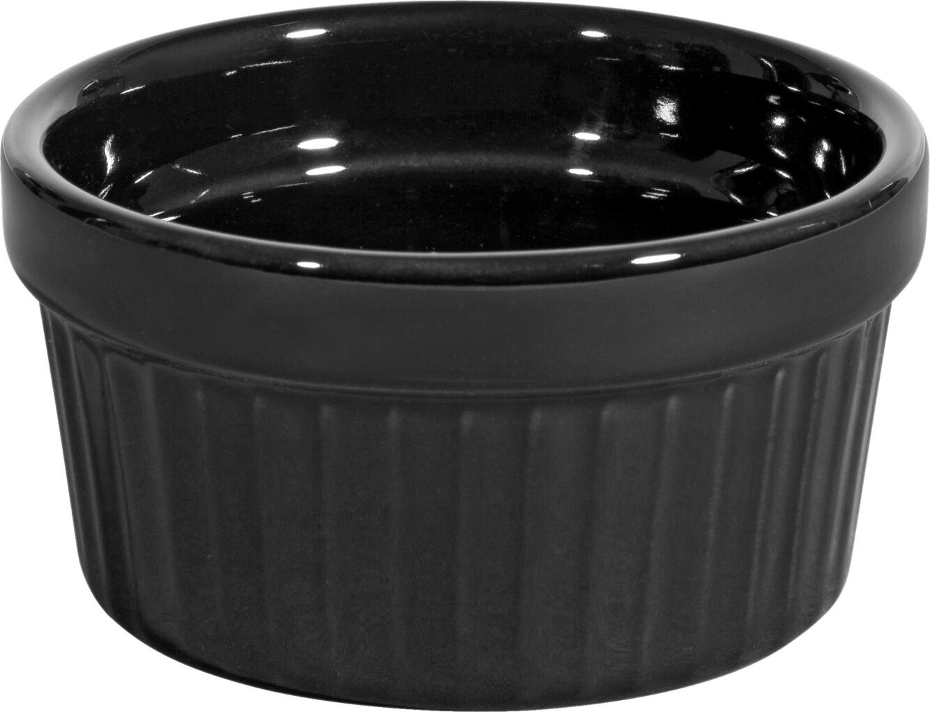Boluri pentru Ragout Fin VEGA Siga, Porțelan Negru, 90ml, 7x3.8 cm, Rezistente la Cuptor, Microunde si Masina de Spalat Vase, Set de 12 piese