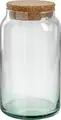 Pasabahce Kitchen Slim Glass Storage Jar with Cork Lid, 100% Recycled Transparent Glass, 19.3 cm Height, 8 cm Diameter, Dishwasher Safe
