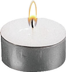 Gala Maxi Tealights 6 cm Aluminum Case White Silver Decorative Candles Set of 12 Pieces 8 Hour Burn Time Made in Germany