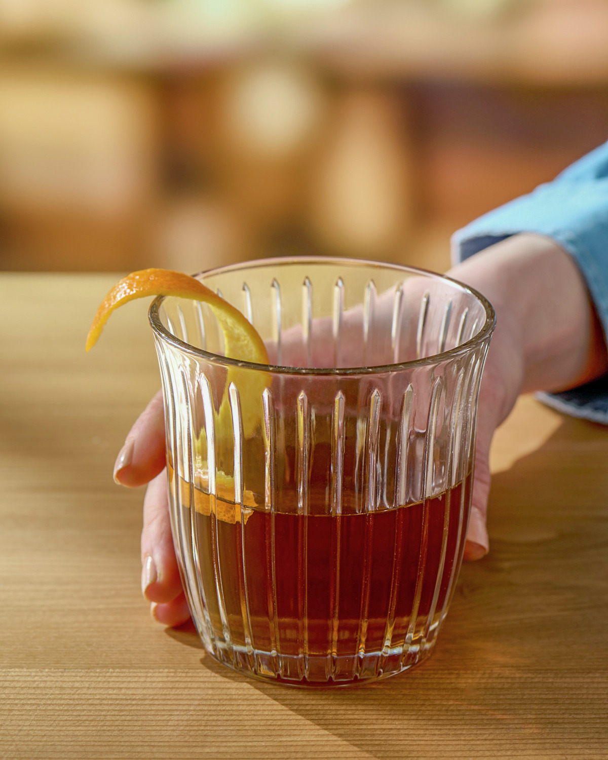 Pasabahce Joy Whisky Glass 360ml Transparent Glass with Vertical Grooved Design, Flame Finished, Dishwasher Safe, 9.6cm Height