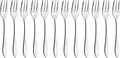 VEGA Salerno Cake Fork Set of 12, 18/10 Chrome-Nickel Stainless Steel, Mirror Polished, 15.5 cm, Silver