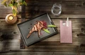 Șervețel și Buzunar pentru Tacuri de Unică Folosință Garcia De Pou Cotto, Bordeaux, Fleece din Fibre Sintetice Airlaid 55 g/m², Sigur pentru Alimente, Set de 50 piese