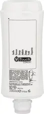 V-Touch LUSINI Solutions GmbH Hotel liquid soap Concept in a dispenser system Hotel Flüssigseife Concept im Spendersystem Hotel liquid soap Concept in a dispenser system; 330 ml; white; 24 piece / pack Hotel Flüssigseife Concept im Spendersystem; 330 ml; weiß; 24 Stück / Pack Fruity-scented V-Touch Concept liquid soap from the dispenser system for gentle and caring cleansing for hands, body and face. It exudes a stimulating scent of orange and bergamot, which provides an invigorating yet relaxing washing experience. Enriched with plant extracts of aloe vera. Excellent cleansing properties leave the skin feeling fresh and clean. Dermatologically tested. The dispenser bottle is made from 100% recycled material and is simply hung in the dispenser. It is removed by pressing lightly on the bottle. The dispenser bottle is also environmentally friendly and can be recycled after use. Dispenser bottle capacity: 330 ml. Order matching holder separately. Fruchtig duftende Flüssigseife V-Touch Concept aus dem Spendersystem für eine sanfte und pflegende Reinigung für Hände, Körper und Gesicht. Sie verströmt einen stimulierenden Duft von Orange und Bergamotte, der für ein belebendes und zugleich entspannendes Wascherlebnis sorgt. Mit pflanzlichen Extrakten der Aloe Vera angereichert. Beste Reinigungseigenschaften hinterlassen ein frisches, sauberes Gefühl auf der Haut. Dermatologisch getestet. Die Spenderflasche ist aus 100 % recyceltem Material und wird in den Spender einfach eingehängt. Die Entnahme erfolgt durch leichten Druck auf die Flasche. Dazu ist die Spenderflasche umweltschonend und kann nach Gebrauch recycelt werden. Spenderflasche Inhalt: 330 ml. Passende Halterung separat dazu bestellen.