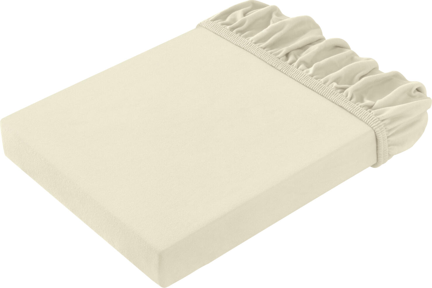 Husa Saltea LUSINI Solutions GmbH Louisianna, 100% Bumbac Interlock Double Jersey, Certificare OEKO-TEX Standard 100, Bej Sampanie, 140-160x190-200 cm