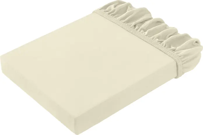 Husa Saltea LUSINI Solutions GmbH Louisianna, 100% Bumbac Interlock Double Jersey, Certificare OEKO-TEX Standard 100, Bej Sampanie, 140-160x190-200 cm