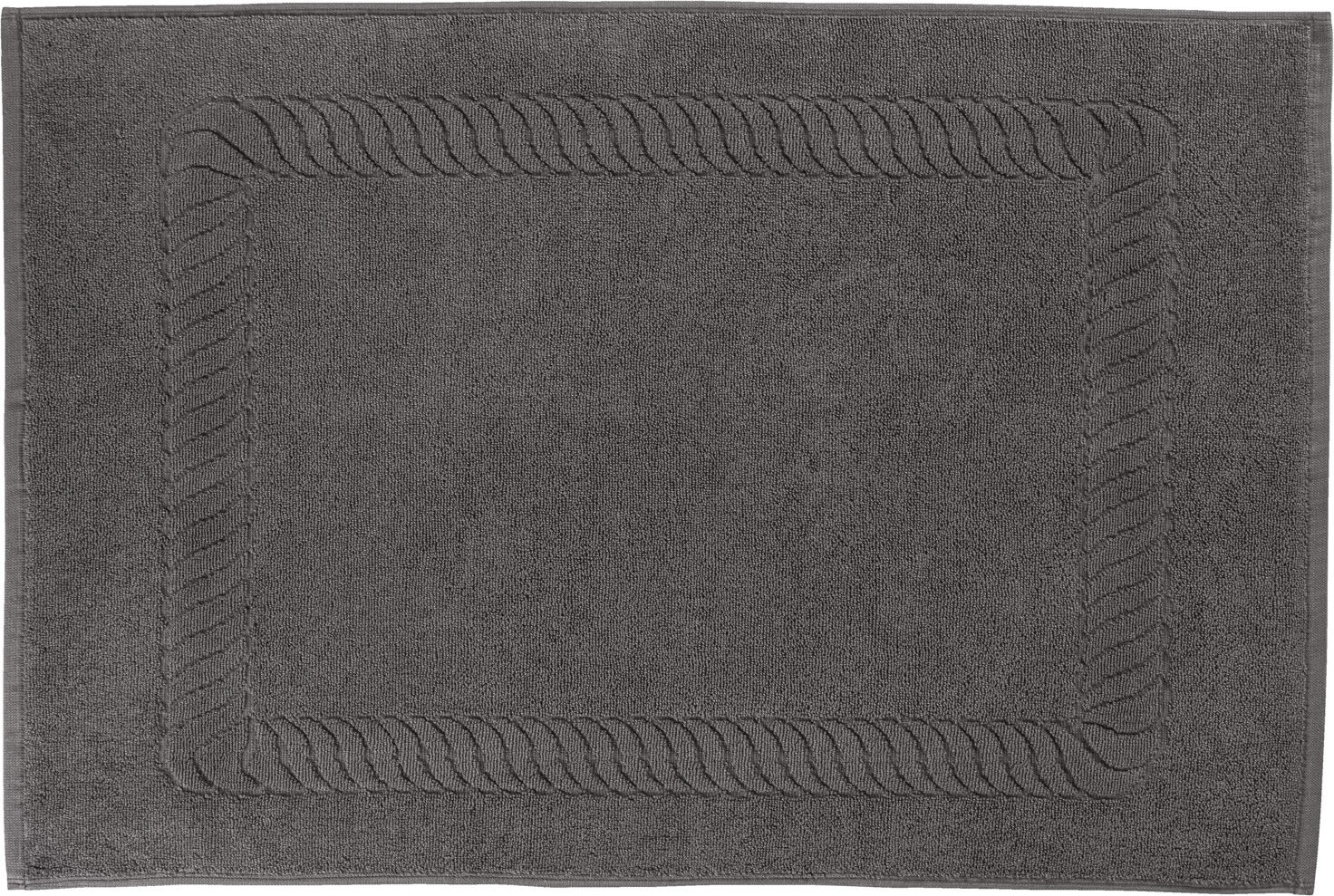 ERWIN M. Bermuda 2.0 Bath Mat, 100% Cotton Terry Towelling, 50x70 cm, Anthracite Grey, 600 g/m², Absorbent and Quick-Drying, OEKO-TEX Standard 100