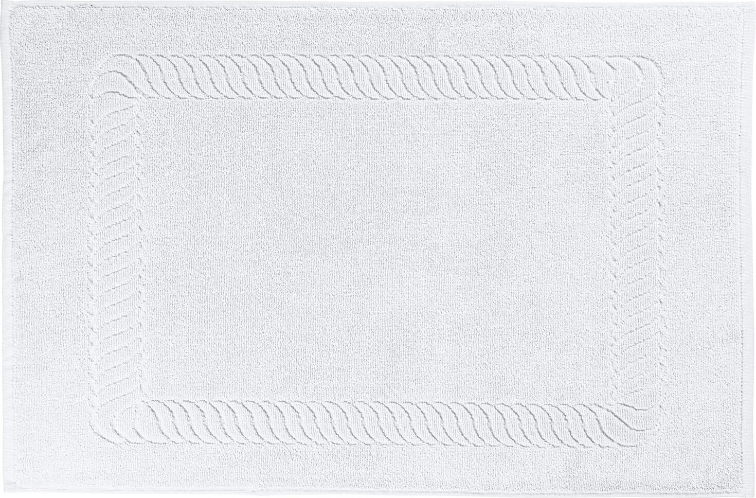 ERWIN M. Bermuda 2.0 Bath Mat, 100% Cotton Terry Towelling, 50x70 cm, White, Absorbent and Quick-Drying, OEKO-TEX Standard 100, Professional Hotel Quality